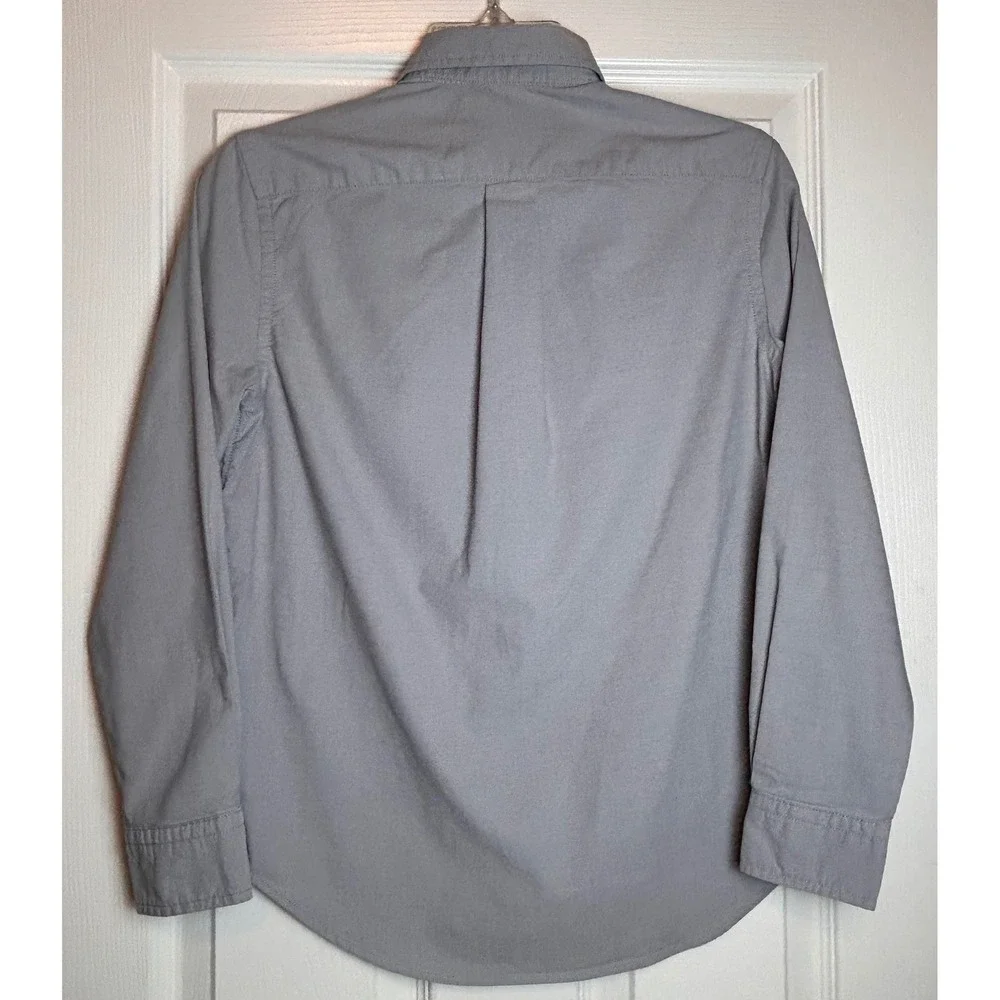 Ralph Lauren Kids Gray Long Sleeve Button Down Shirt Pony Logo‎ Size M 10-12